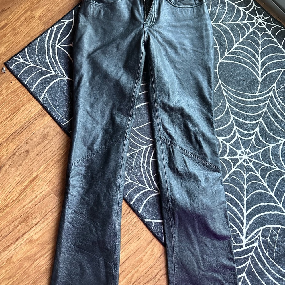 VINTAGE Black Leather Harley Davidson Pants